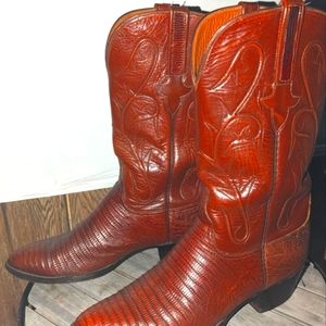 Vintage Lucchese Classic Western Lizard Boots L6089 24 Size 9D